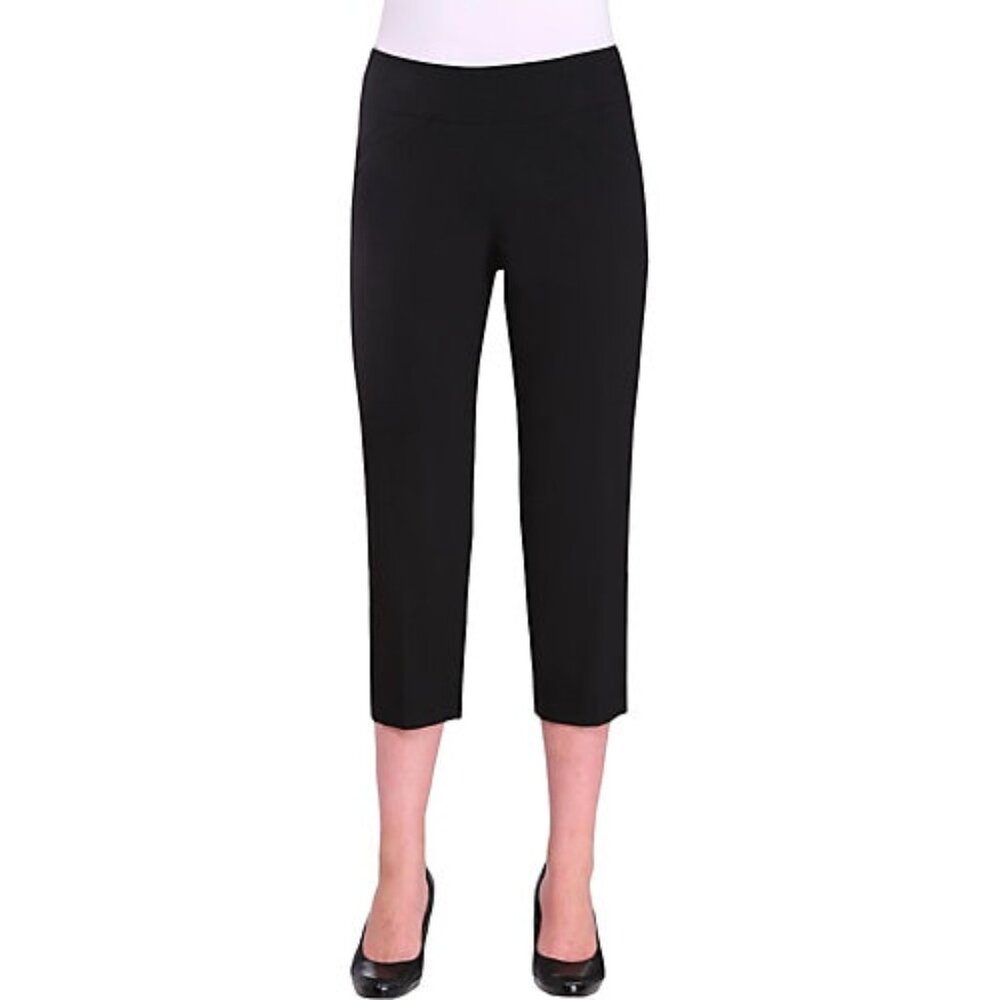 Women's Alia Wide Leg Tech Stretch Cropped Pants Black-NWT